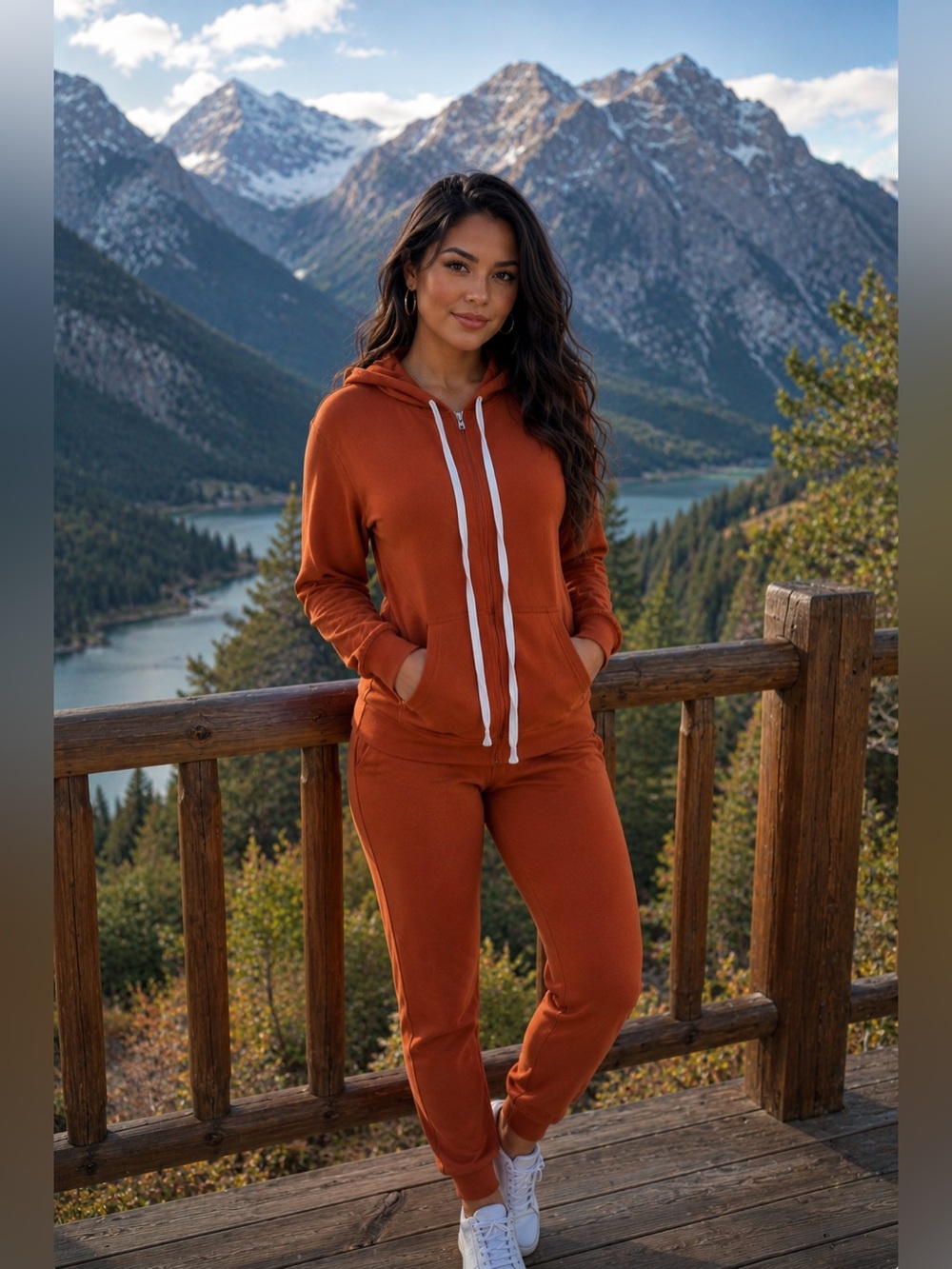 Rust Hoodie & Jogger Set - Women's Comfortable Lounge Pants